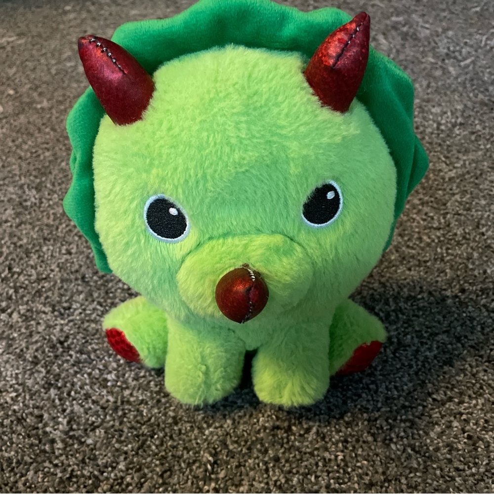 Midwood Brands Triceratops Plush Green Dinosaur Stuffed Animal Toy 8" Dino